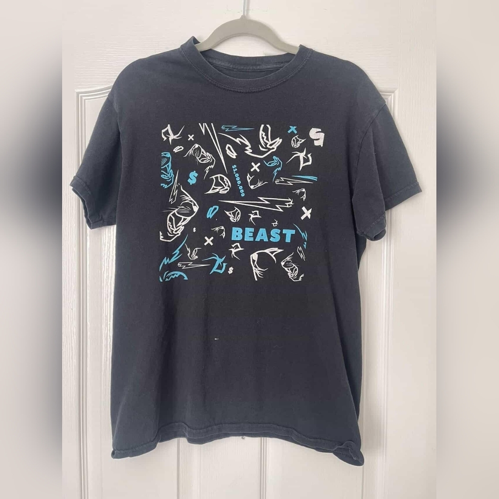Mr Beast Limited Edition 1M Signed T-shirt Beast Graphic Tee - Black